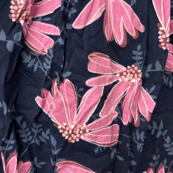 Carter’s Girls Blue Dress Pink Floral Print Size 8 Long Sleeve Cotton Viscose - Picture 2 of 8